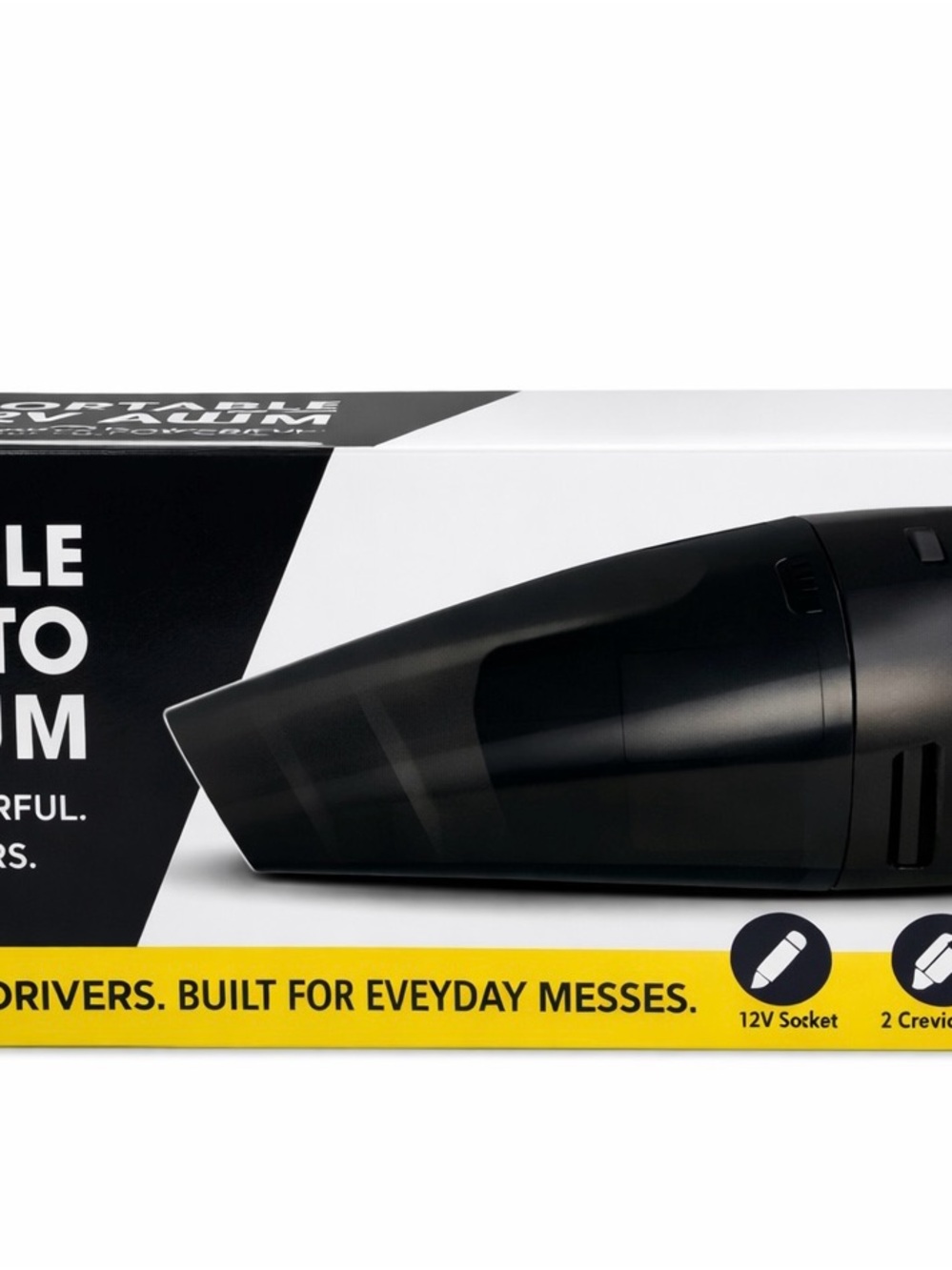 Black Car Vacuum Cleaner Handheld 12V - Compact Auto Vacuum